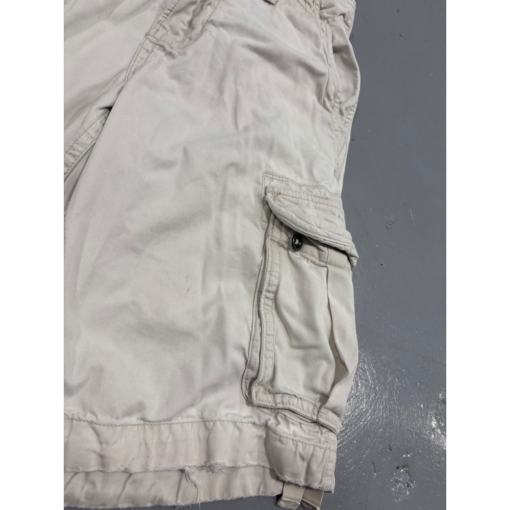 American Eagle Outfitters Mens Cargo Shorts Size 30 Off White Longer Length - Picture 4 of 9